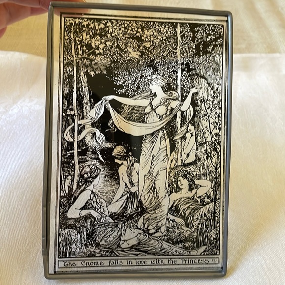 Art Nouveau style glass display part panel 6” x 4” Women - Picture 1 of 5